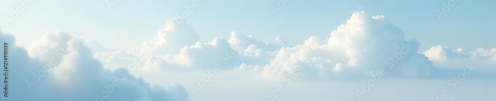 Light gray clouds blend with a pale blue landscape, soothing, vast space Light gray clouds blend with a pale blue landscape, soothing, vast space