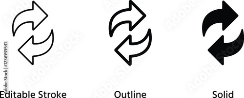 Arrow sign rotation Icons - VECTOR, Refresh icon vector illustration. Reload icon vector,
