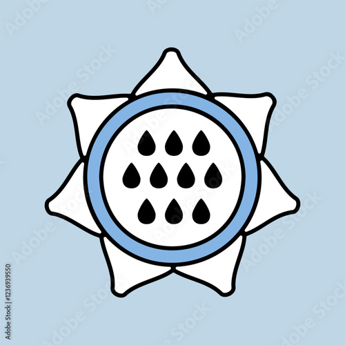 Sunflower outline isolated icon. Vegetable vector