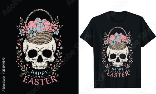 Gothic Easter Skull easter day t-shirt design