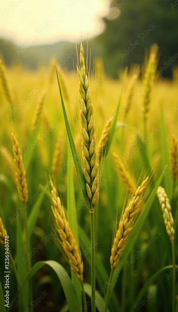 Overgrown field of rice with dense growth of dried husks, grain, natural fiber Overgrown field of rice with dense growth of dried husks, grain, natural fiber