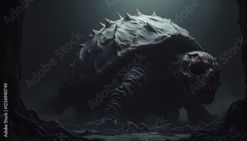 Dark Fantasy Skull Turtle 3d Render Artwork photo