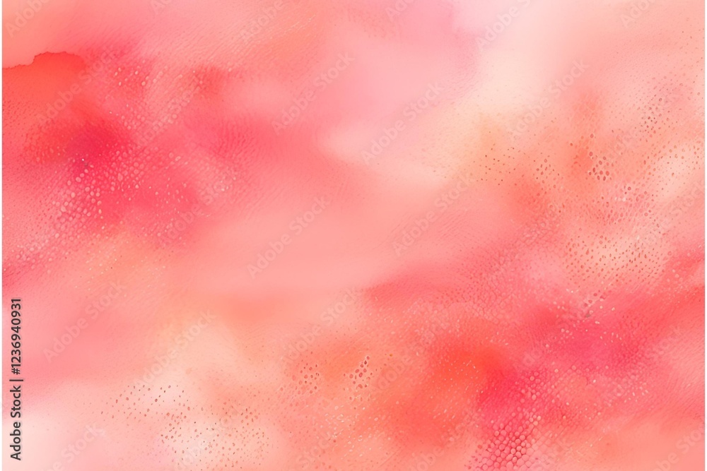 Fototapeta premium A textured stipple watercolor backdrop in coral pink