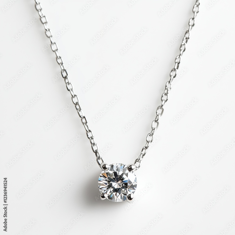 Minimalist Diamond Solitaire Necklace with Thin Chain Minimalist Diamond Solitaire Necklace with Thin Chain