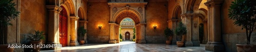 Entrance to Gremi Castle with a grandiose entranceway, cultural, entrance