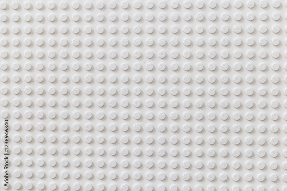 Naklejka premium White background of the LEGO Classic baseplate