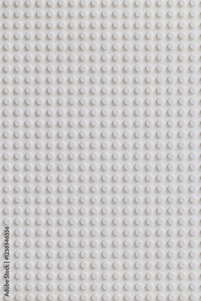 Naklejka premium White background of the LEGO Classic baseplate
