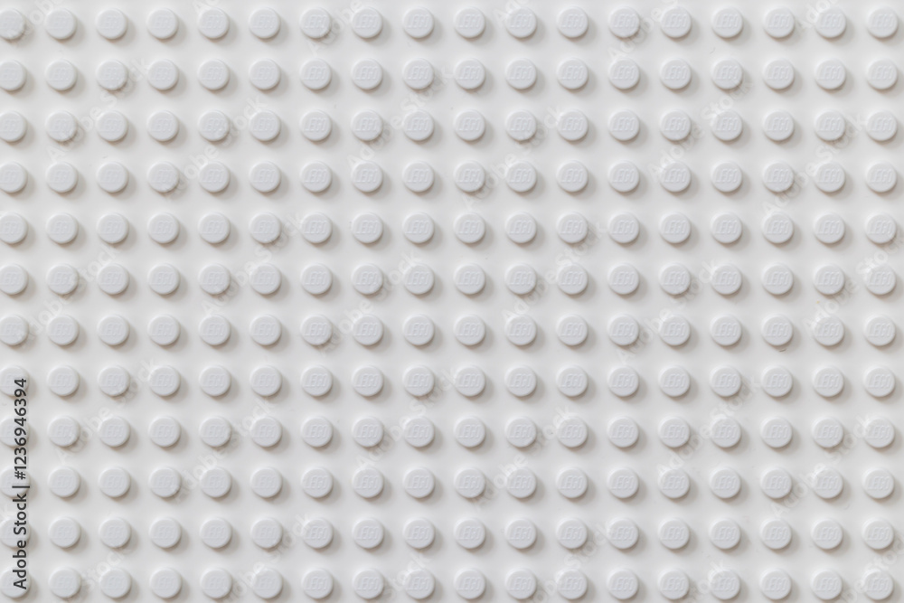 Naklejka premium White background of the LEGO Classic baseplate