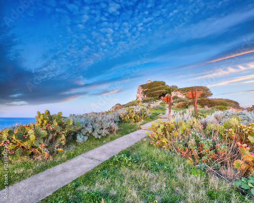 Obraz na płótnie Unbelivable spring view on the the cape Milazzo panorama of nature reserve. w salonie