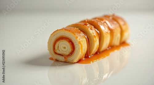 Elegant presentation of guava duff, a traditional Bahamian dessert