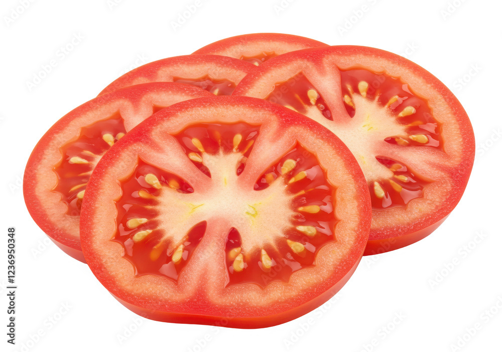 Sliced tomato isolated on White background Sliced tomato isolated on White background