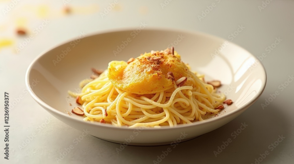 Delicate saffron-scented balaleet served in a minimalist style Delicate saffron-scented balaleet served in a minimalist style