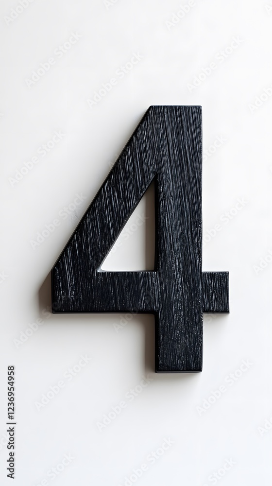 Obraz premium 44. The number 44 in a geometric, modern font, simple and symmetrical, centered on white