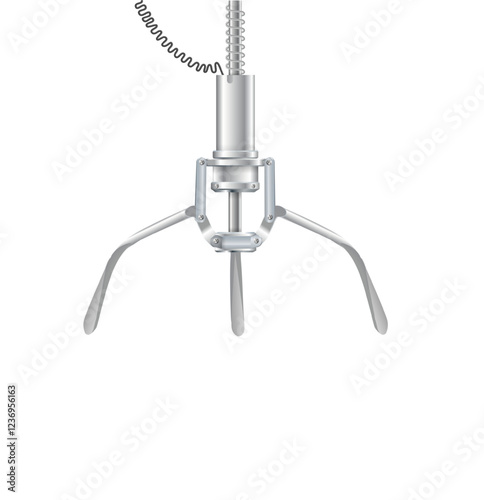 Gripper arm. Slot machine elevator machine for getting toys and prizes. Mechanical gripper tentacles. Vector