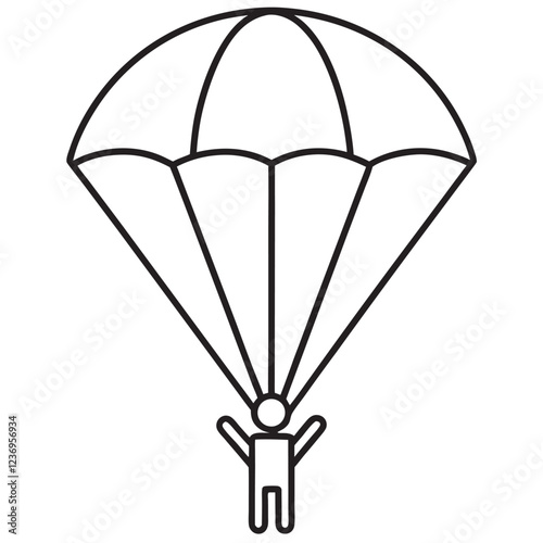 Parachute skydiving icon with an adventurous look 