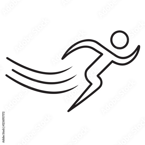 Speedy track and field sprinting icon with motion trails 