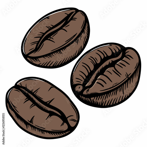 coffee beans isolated on white