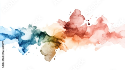 National Ruth Day Colorful abstract watercolor splash with blue, green, and red hues on white background