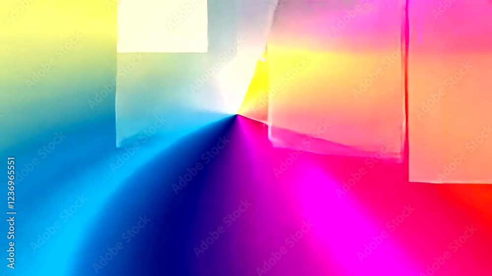 Colorful abstract light burst through an open door