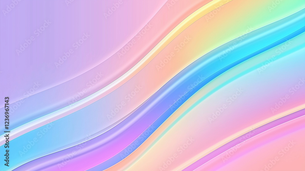 Pastel Wave Abstract:  Swirling pastel hues create a dreamy, abstract background with soft, flowing lines and gradients of pink, blue, and yellow.  Evokes a feeling of serenity and calm. 