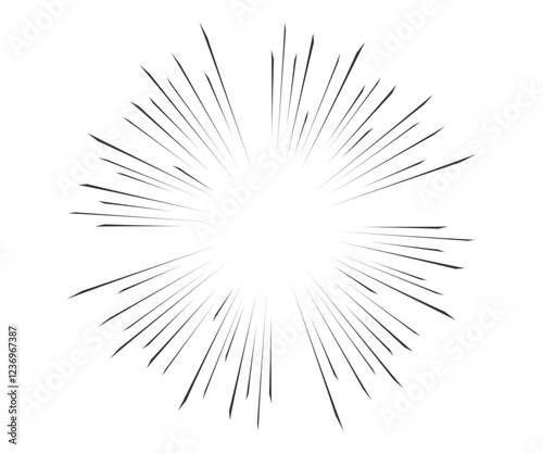 Abstract radial lines for comic effect. Speed shot illustrations. Vector design for manga and anime comics.