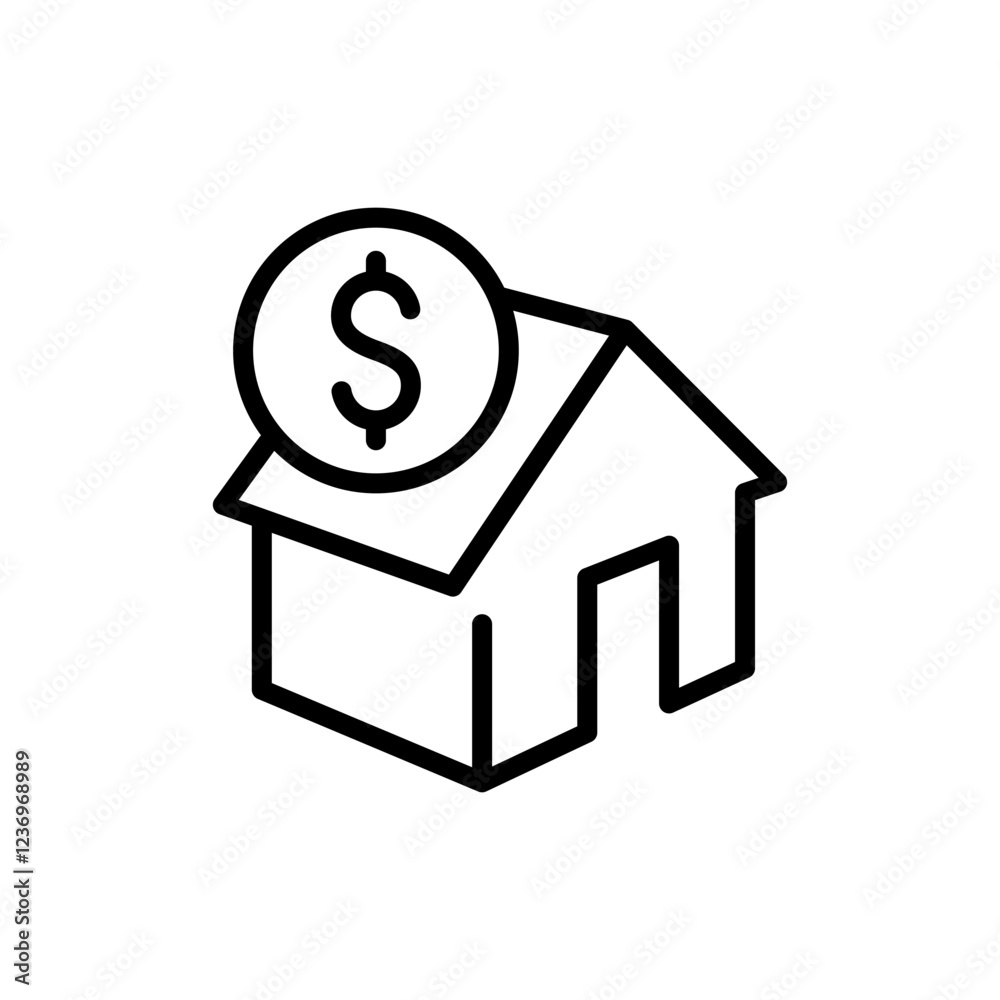House with money icon set. Property for Sale. Real estate logo. Dream home icons. Vector illustration House with money icon set. Property for Sale. Real estate logo. Dream home icons. Vector illustration