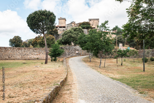 a cobbled road entering the medieval fortress of Monterrei (Monterrey), province of Ourense, Galicia, Spain  photo