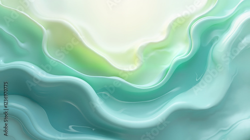 Liquid smooth wavy texture in pastel shades. Generative AI