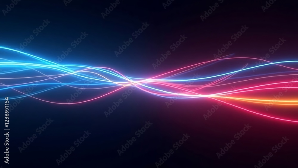 A motion graphic inspired abstract background with vibrant light streaks flowing in multiple directions. Generative Ai. A motion graphic inspired abstract background with vibrant light streaks flowing in multiple directions. Generative Ai.