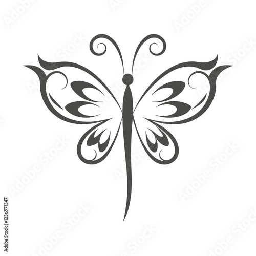a butterfly where the wings are stylized flower petals