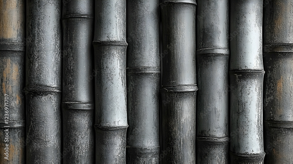 Dark bamboo wall texture background, close-up view Dark bamboo wall texture background, close-up view