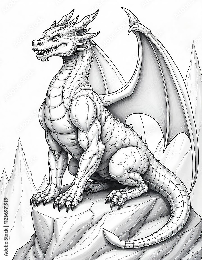 custom made wallpaper toronto digitalblack dragon on white