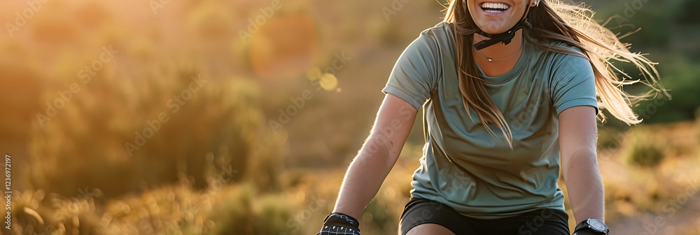 Fototapeta premium Gear Up for Adventure Cycling with Style and Safety
