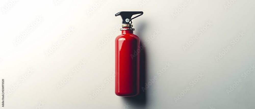Isolated fire extinguisher against a white background, symbolizing safety and emergency readiness - Isolated fire extinguisher against a white background, symbolizing safety and emergency readiness -