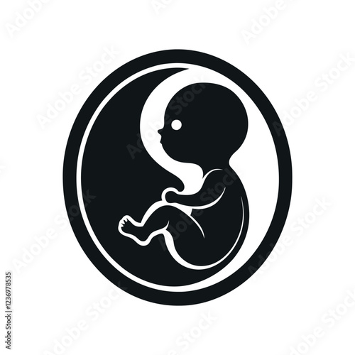 Fetal Development Silhouette in the Womb
