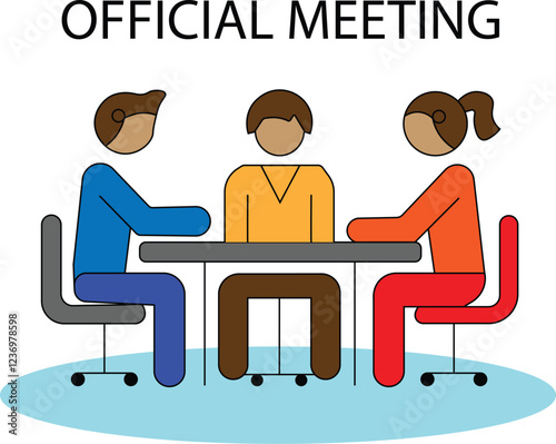 a official meeting silhoutte vector illustration . and group of people sitting around a table, behance contest winner, figurativism, official art, multiple exposure, poster art