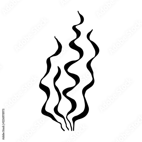Seaweed silhouette, decorative botanical element. Vector graphics.