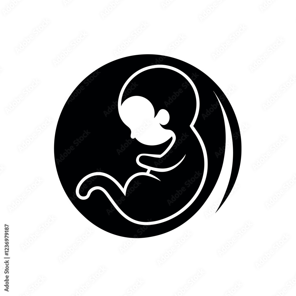 Fetal Development Silhouette in the Womb Fetal Development Silhouette in the Womb