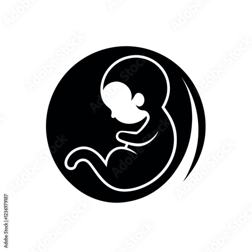 Fetal Development Silhouette in the Womb