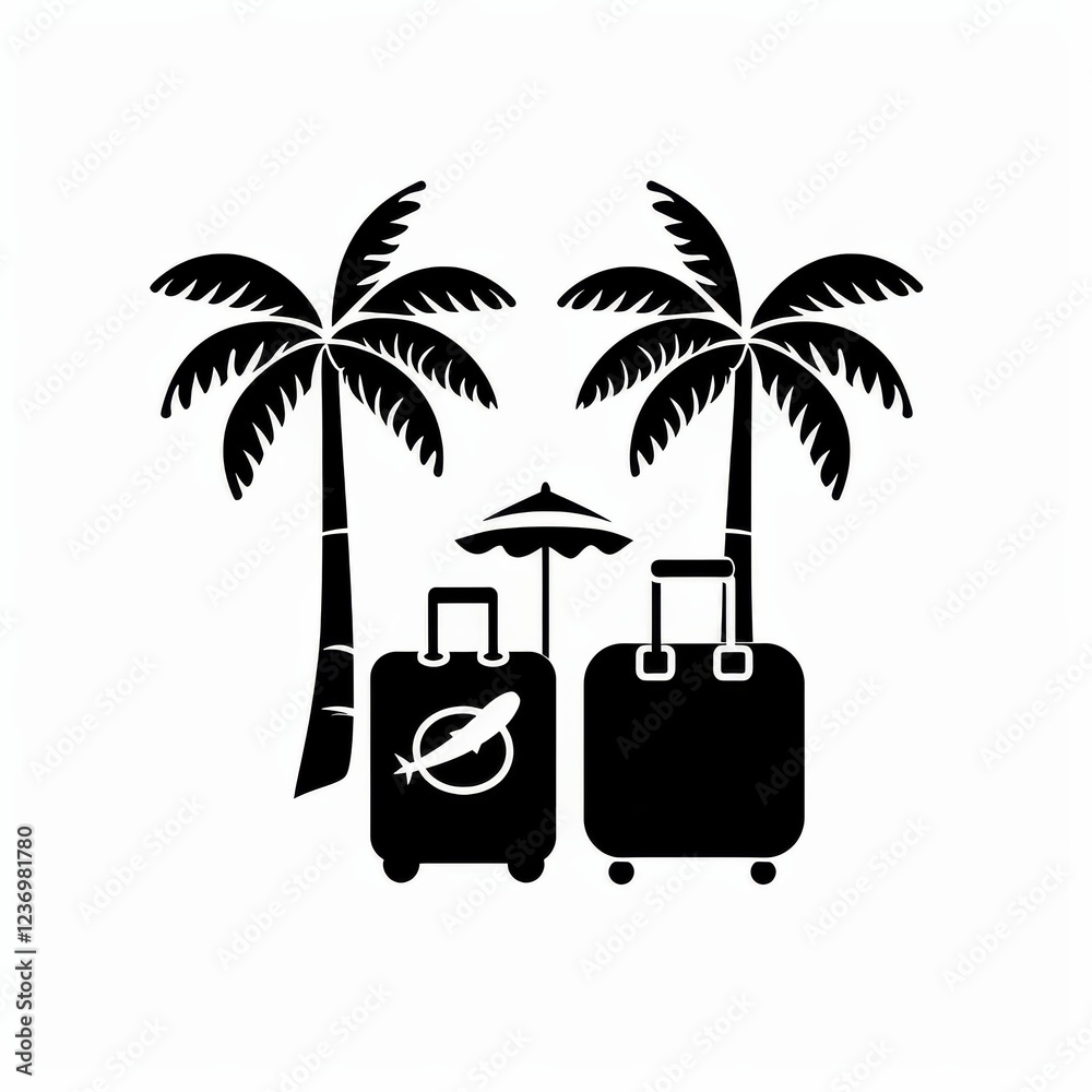 Fototapeta premium Travel Icon, Simple Logo Minimalism