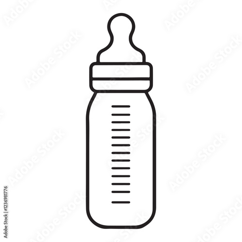 Baby Bottle Line Art Illustration Simple Design