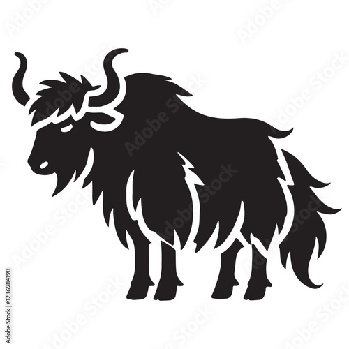 Yak Silhouette Vector Illustration for Animal Designs