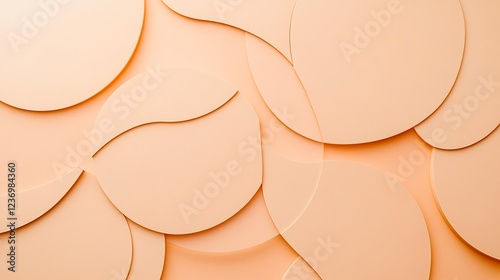 Abstract Peach Colored Shapes Overlapping Design