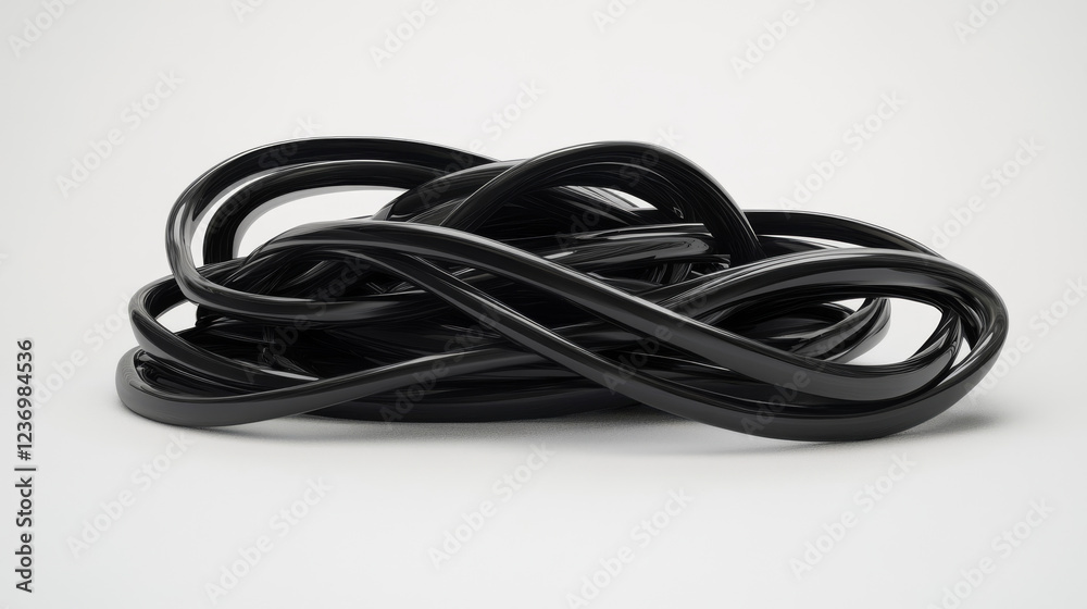 Cluster of black wires arranged in a white backgroun 3d render illustration. 3D Illustration Cluster of black wires arranged in a white backgroun 3d render illustration. 3D Illustration