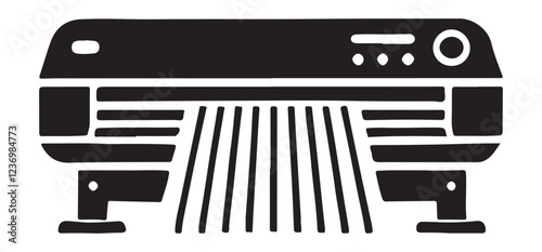 Paper Shredder Silhouette Vector Graphic