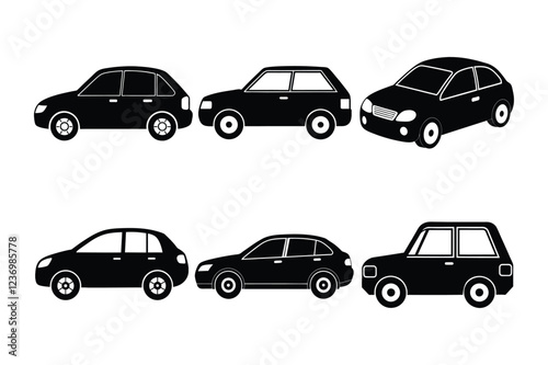 Versatile Vehicles A Sleek Collection of Car Icons Representing Modern Transportation.