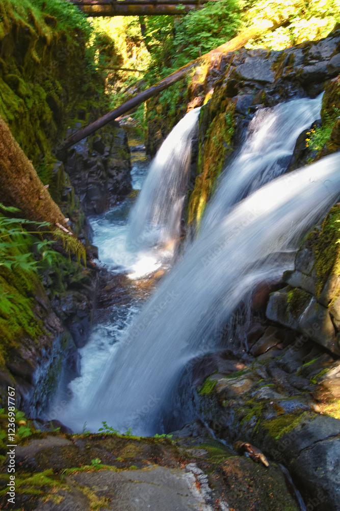 Sol Duc Falls Soleduck waterfall view in summer 2024 Olympic National Park, Washington, United States Sol Duc Falls Soleduck waterfall view in summer 2024 Olympic National Park, Washington, United States
