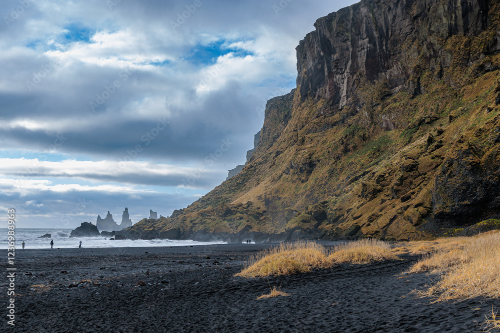 Vikurfjara Black Sand Beach near Vik on the island of Iceland