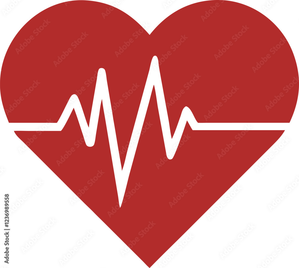 heart with ECG line vector Icon for health and wellness, Heartbeat / heart beat pulse flat icon heart with ECG line vector Icon for health and wellness, Heartbeat / heart beat pulse flat icon