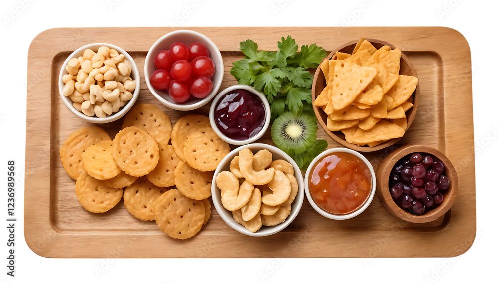 Naklejka premium snack on wood plate png